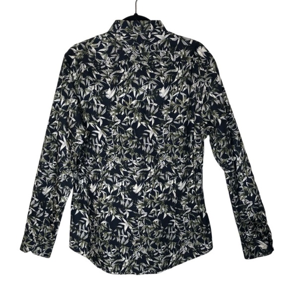 Moss London Men’s Tropical Print Button Up Extra Slim Fit Formal Collar Shirt - Picture 2 of 13